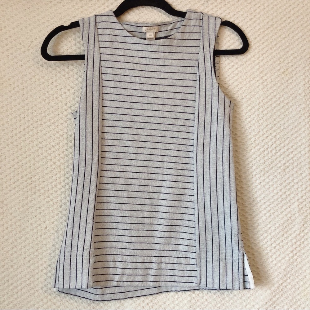 J. Crew gray & black striped tank top